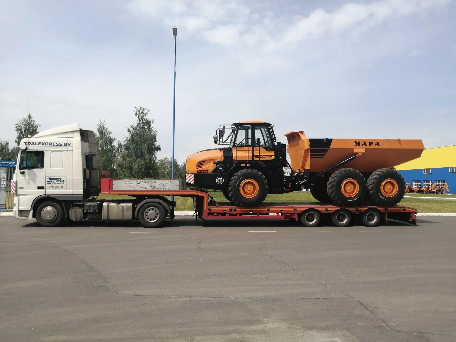 Перевозка катков тралом — аренда спецтрала по Беларуси и Минску. 1