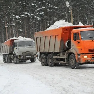 Вывоз снега самосвалом. 1