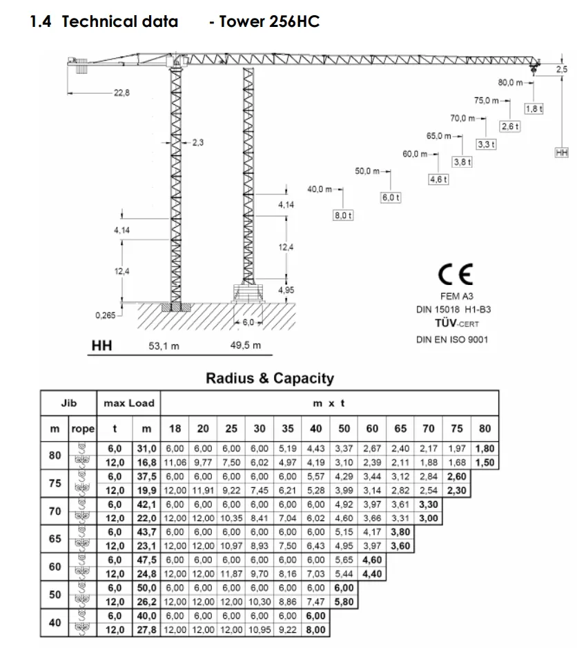 Аренда башенный кран JOST 312.12 Минск. 1