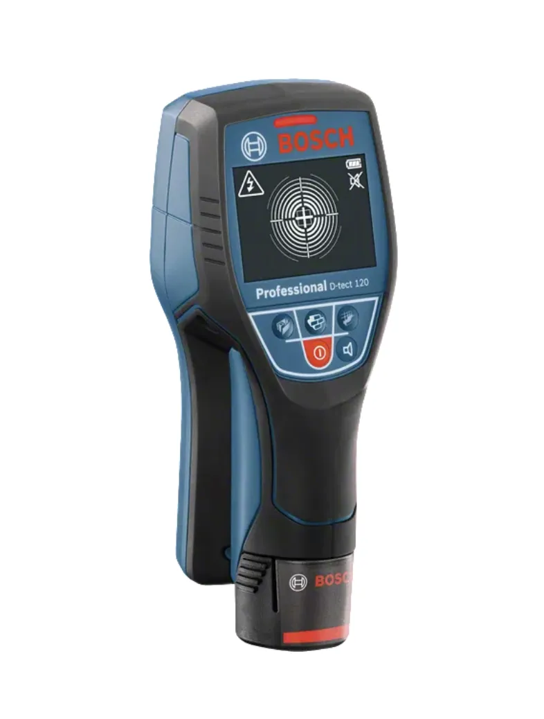 Детектор скрытой проводки Bosch D-tect 120 Professional (металл. объекты, деревянные балки, заполненные водой пластмассовые трубы и кабели). 1