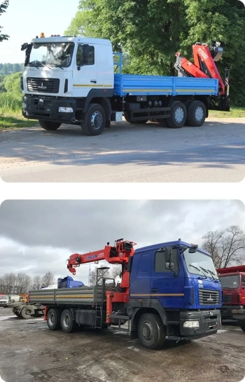 Аренда крана-манипулятора Fassi 295 на базе на базе автомобиля МАЗ в Минске