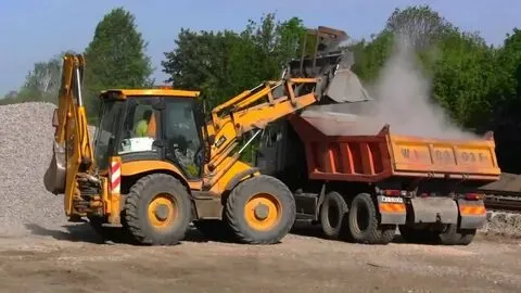 Погрузка материалов экскаватором Гродно. 1