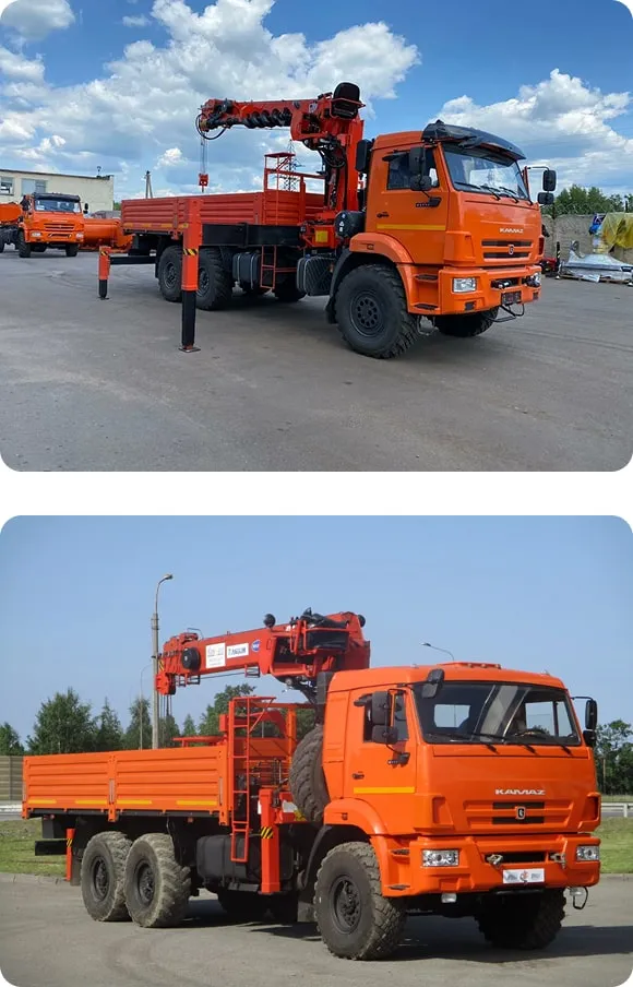 Аренда крана-манипулятора Kanglim 2056H на базе автомобиля КамАЗ 43118 6х6 в Минске. 1