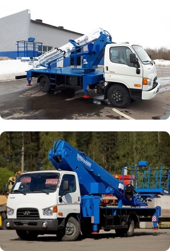 Аренда телескопической автовышки ВИПО 28-01 на шасси Hyundai HD78 в Минске